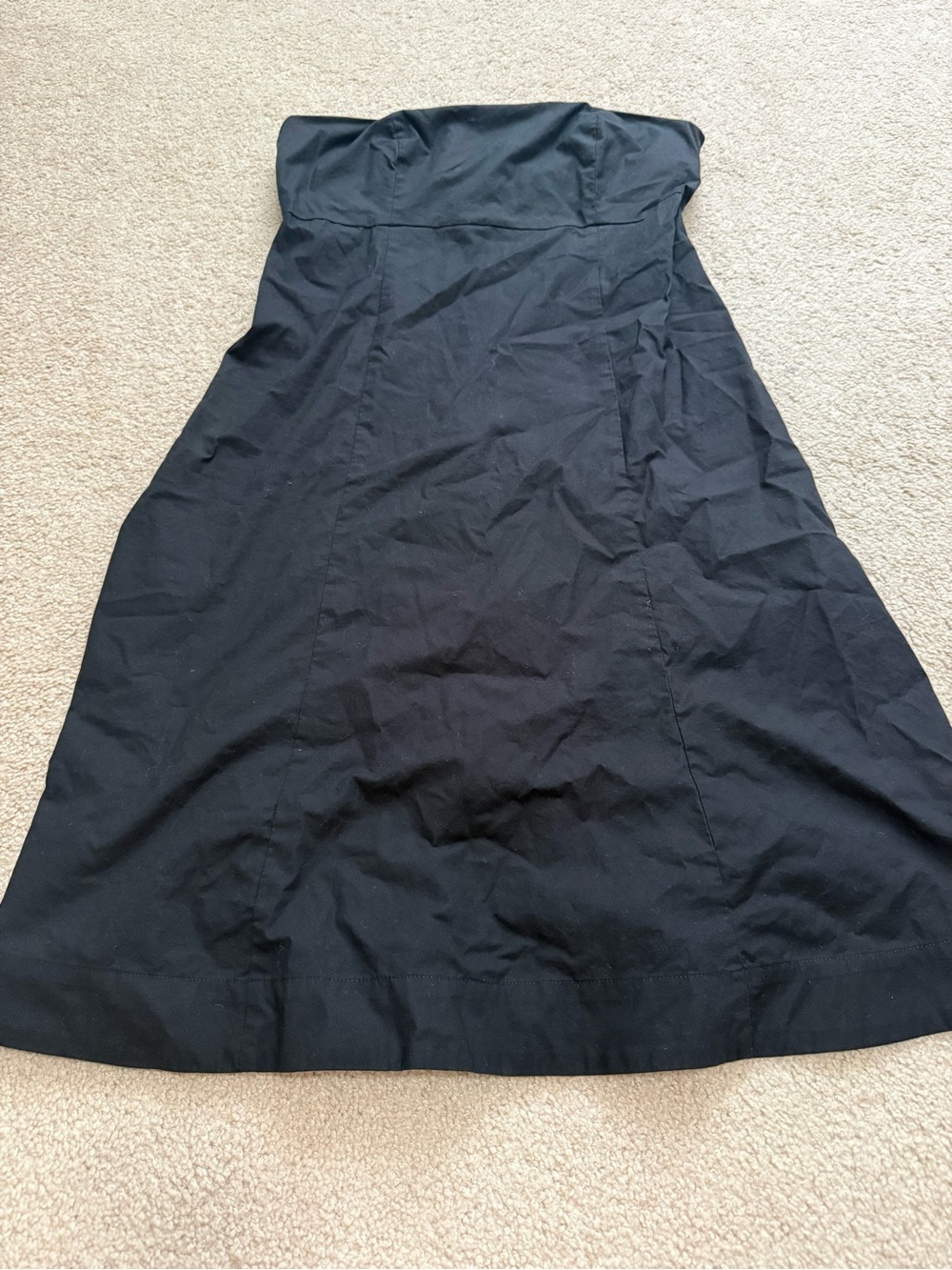 GAP Strapless Black A-Line Midi Dress